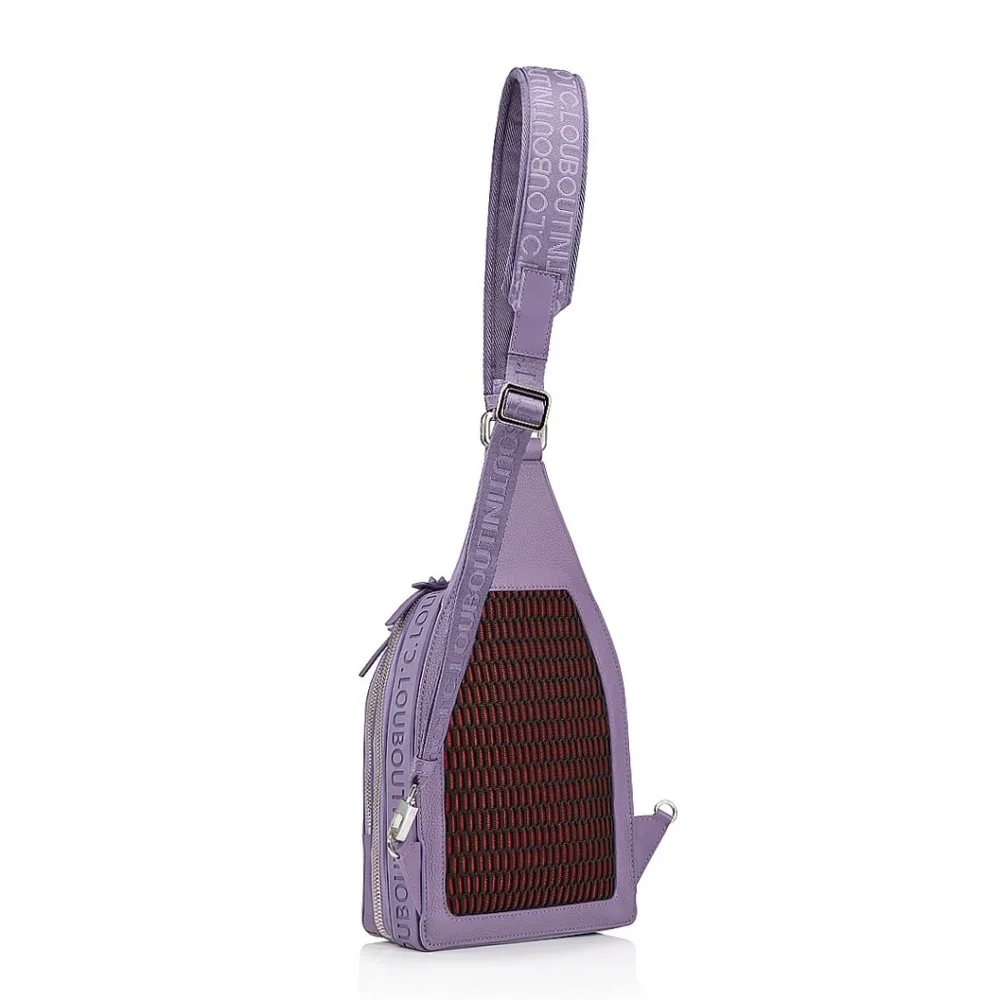 Christian Louboutin Loubifunk Sling Bag Purple Leather New